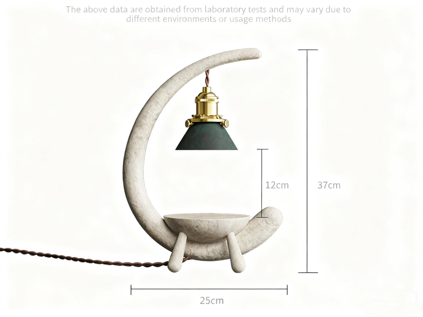 Imitation Stone Vintage Crescent Candle Warmer Lamp