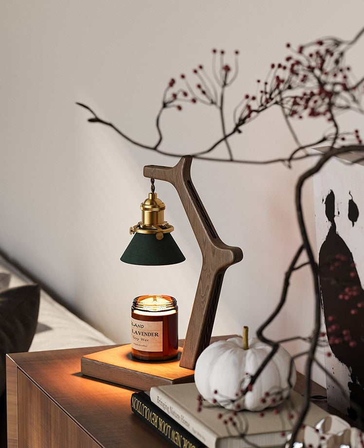 Black Walnut Wax Melt Lamp, Vintage Wabi-Sabi Style