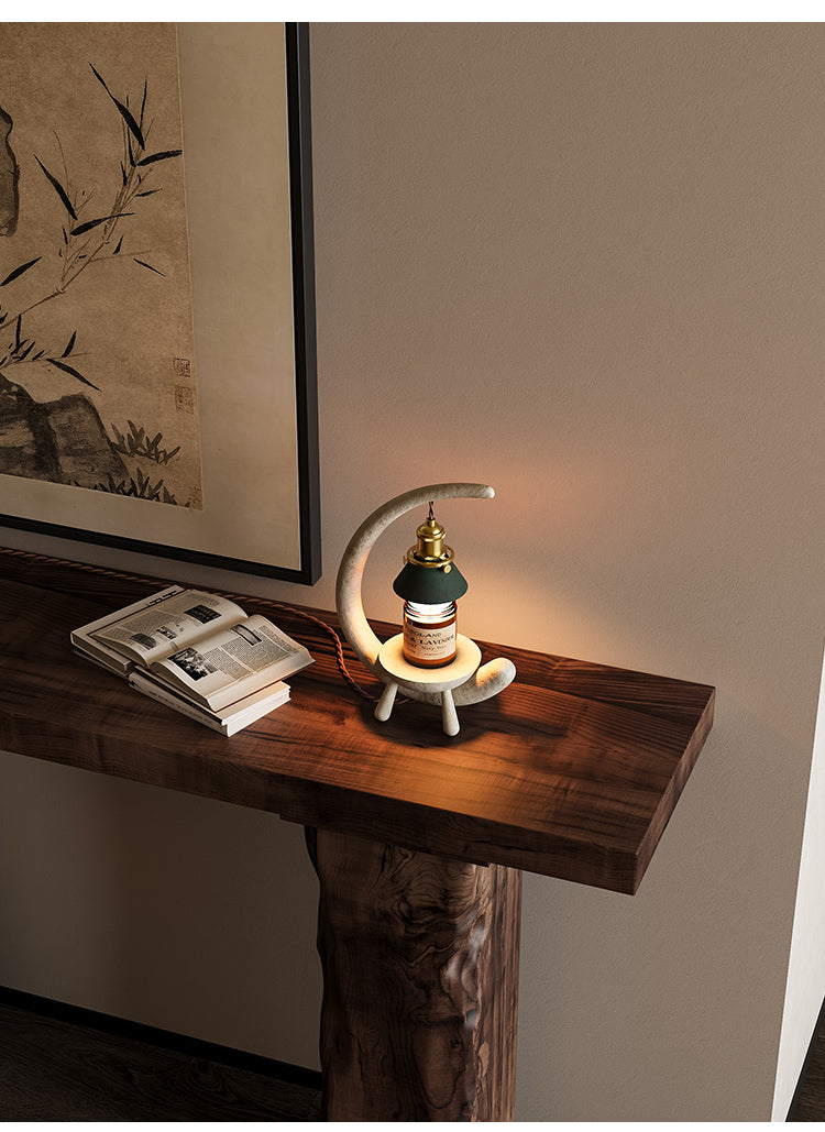 Imitation Stone Vintage Crescent Candle Warmer Lamp