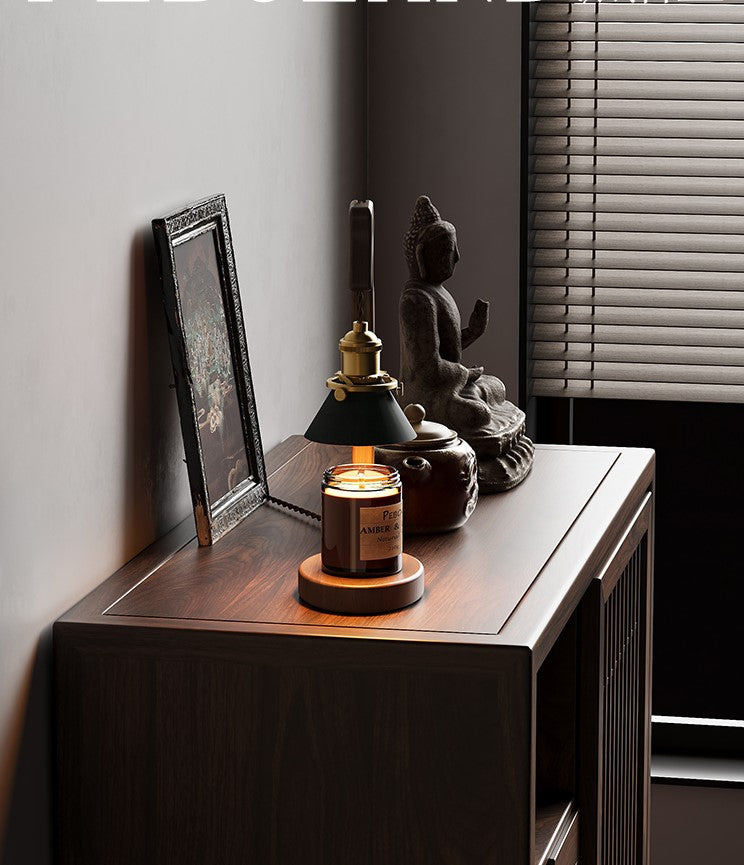 Crane-Shaped Black Walnut Scented Candle Warmer Lamp