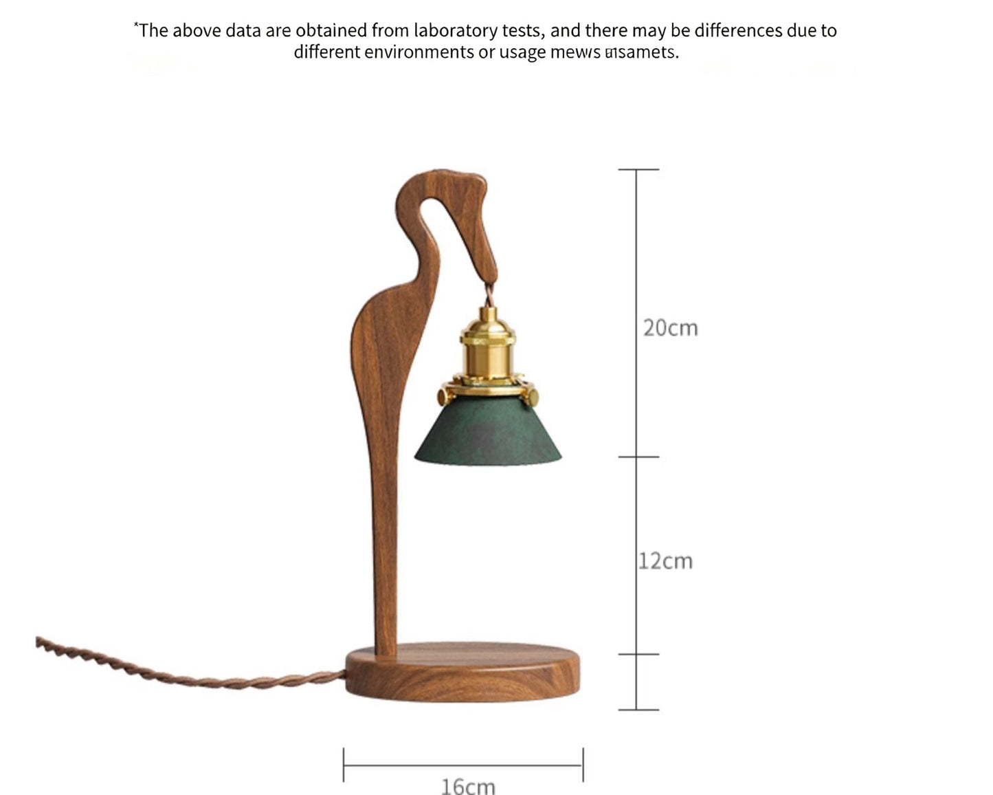 Crane-Shaped Black Walnut Scented Candle Warmer Lamp