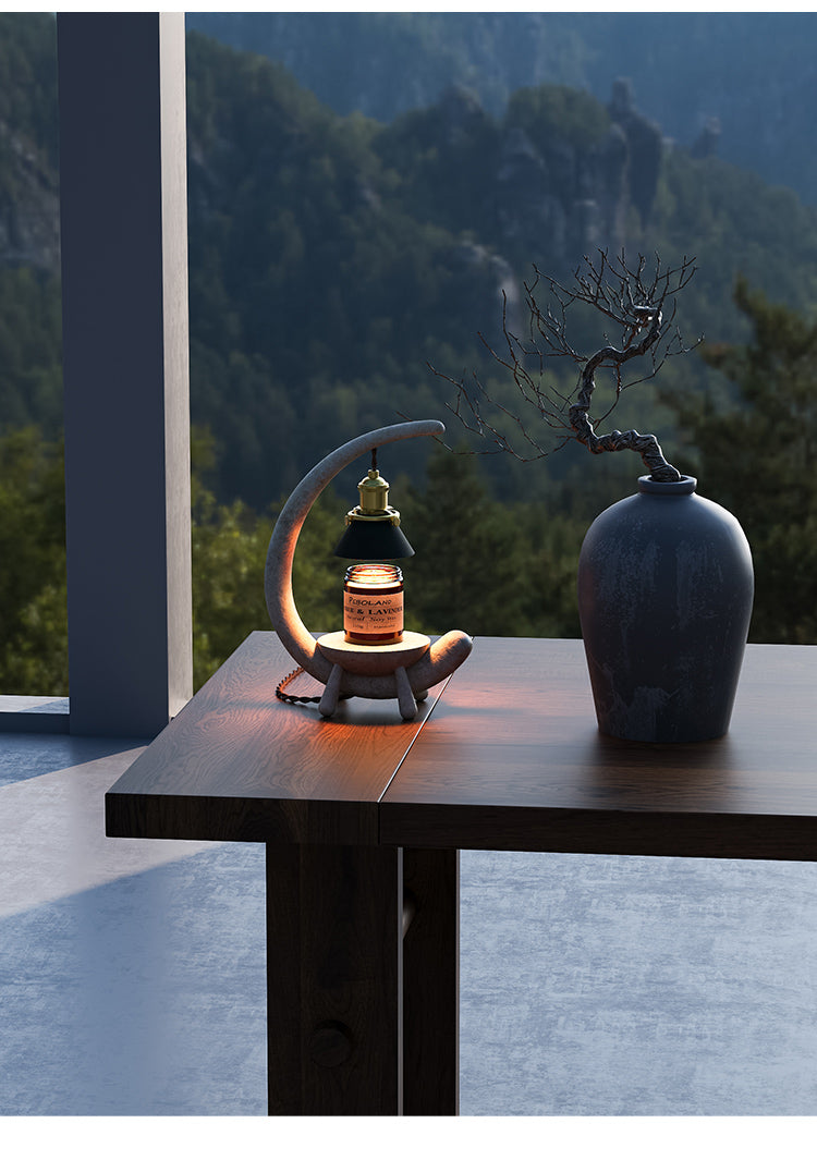 Imitation Stone Vintage Crescent Candle Warmer Lamp