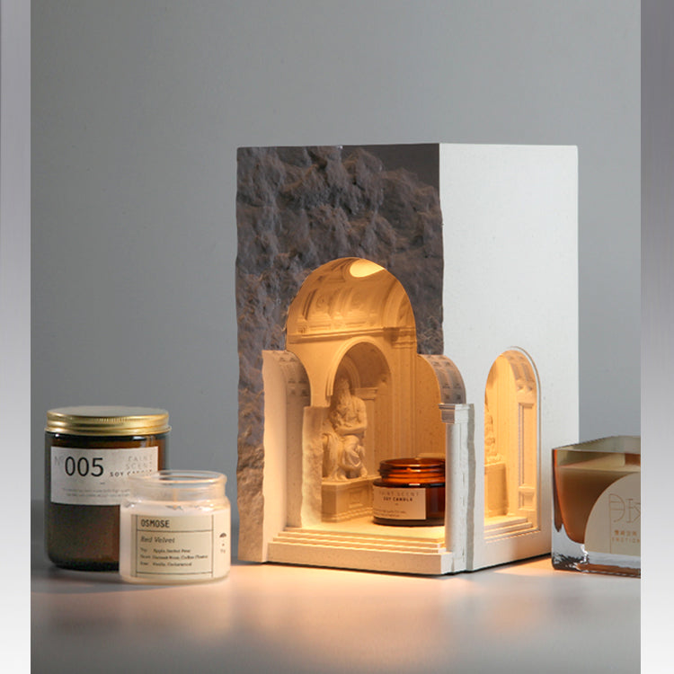 Museum-Style David Sculpture Cement Candle Warmer Lamp