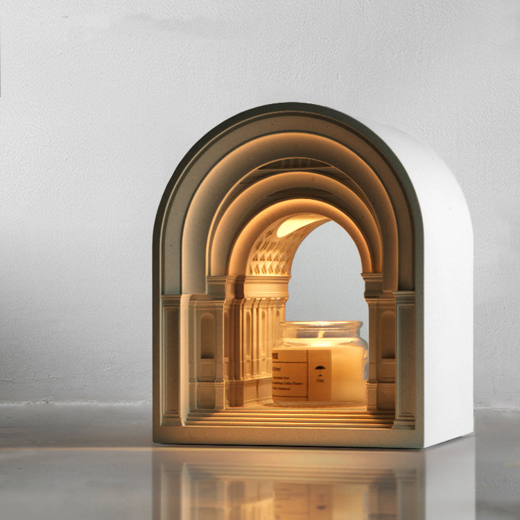 Academy of Athens Sculpture Cement Candle Warmer Lamp