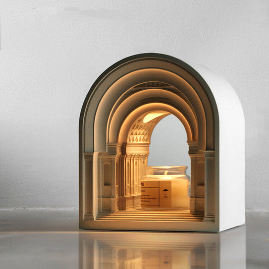 Academy of Athens Sculpture Cement Candle Warmer Lamp