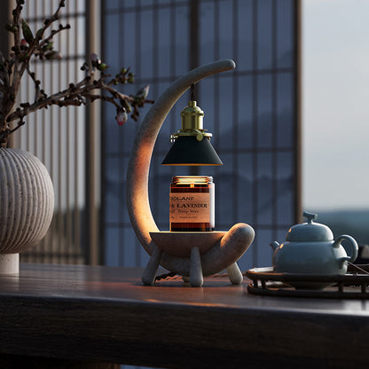 Imitation Stone Vintage Crescent Candle Warmer Lamp