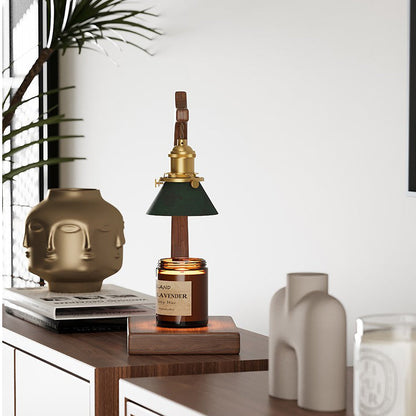 Black Walnut Wax Melt Lamp, Vintage Wabi-Sabi Style