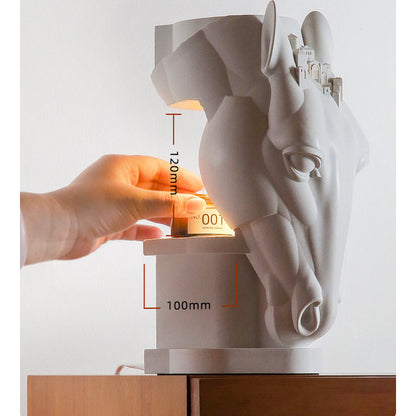 White Horse Cement Candle Warmer Lamp