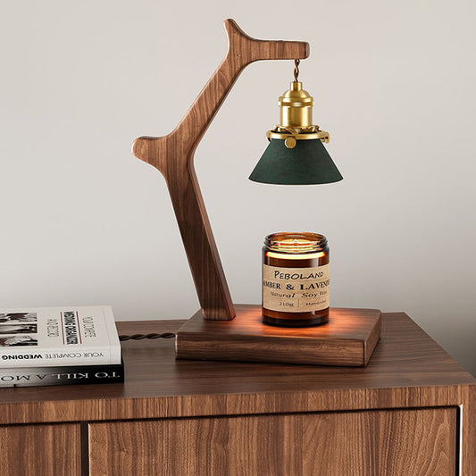 Black Walnut Wax Melt Lamp, Vintage Wabi-Sabi Style