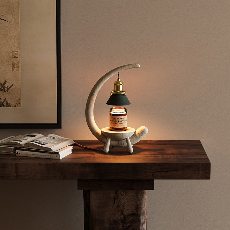Imitation Stone Vintage Crescent Candle Warmer Lamp