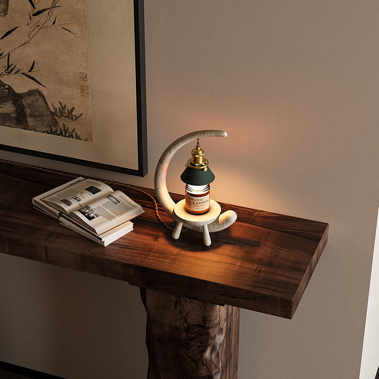 Imitation Stone Vintage Crescent Candle Warmer Lamp