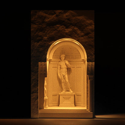 Museum-Style David Sculpture Cement Candle Warmer Lamp