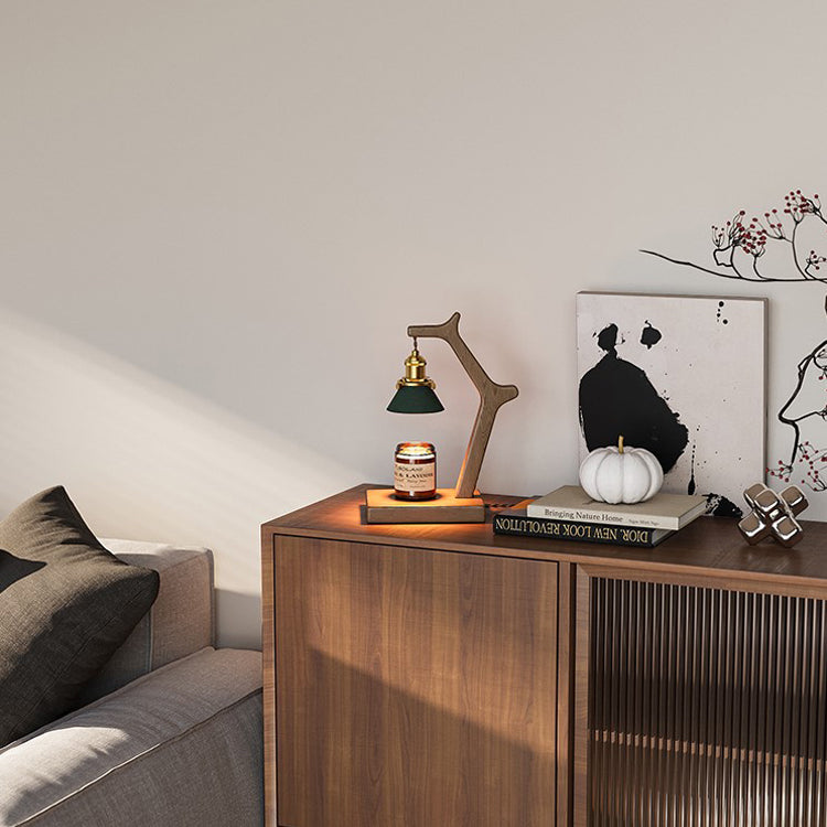 Black Walnut Wax Melt Lamp, Vintage Wabi-Sabi Style