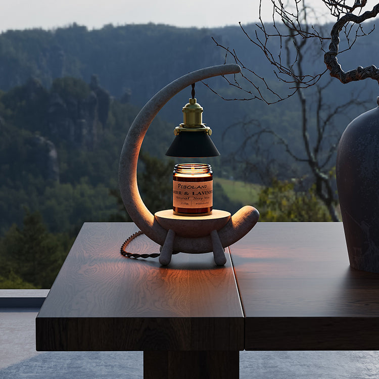 Imitation Stone Vintage Crescent Candle Warmer Lamp