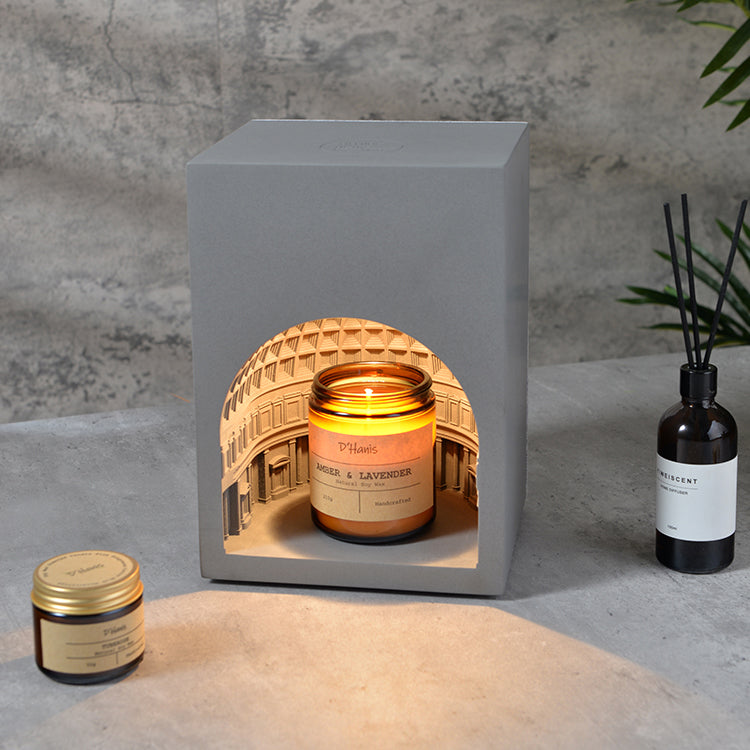 Cement Pantheon Architectural Candle Lamp