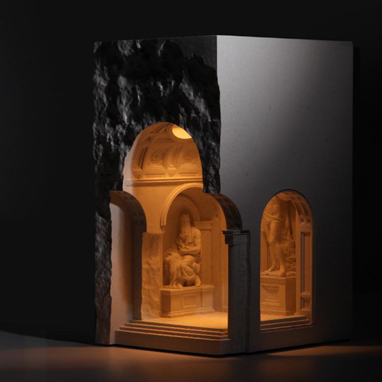 Museum-Style David Sculpture Cement Candle Warmer Lamp