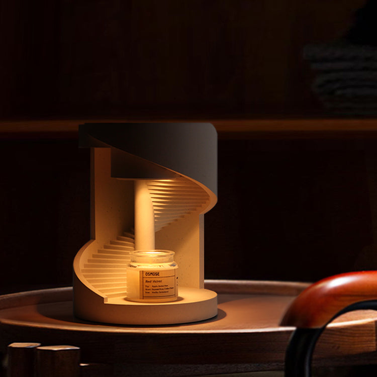 Spiral Staircase Cement Candle Warmer Lamp