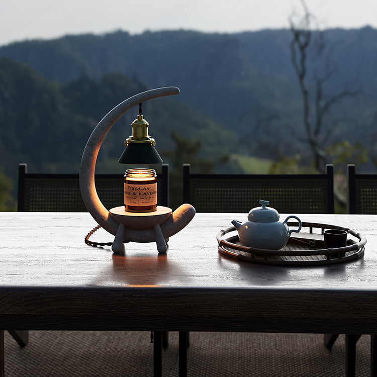 Imitation Stone Vintage Crescent Candle Warmer Lamp