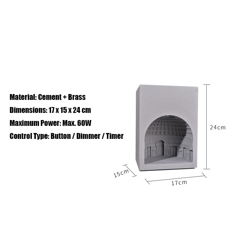 Cement Pantheon Architectural Candle Lamp