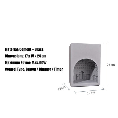 Cement Pantheon Architectural Candle Lamp