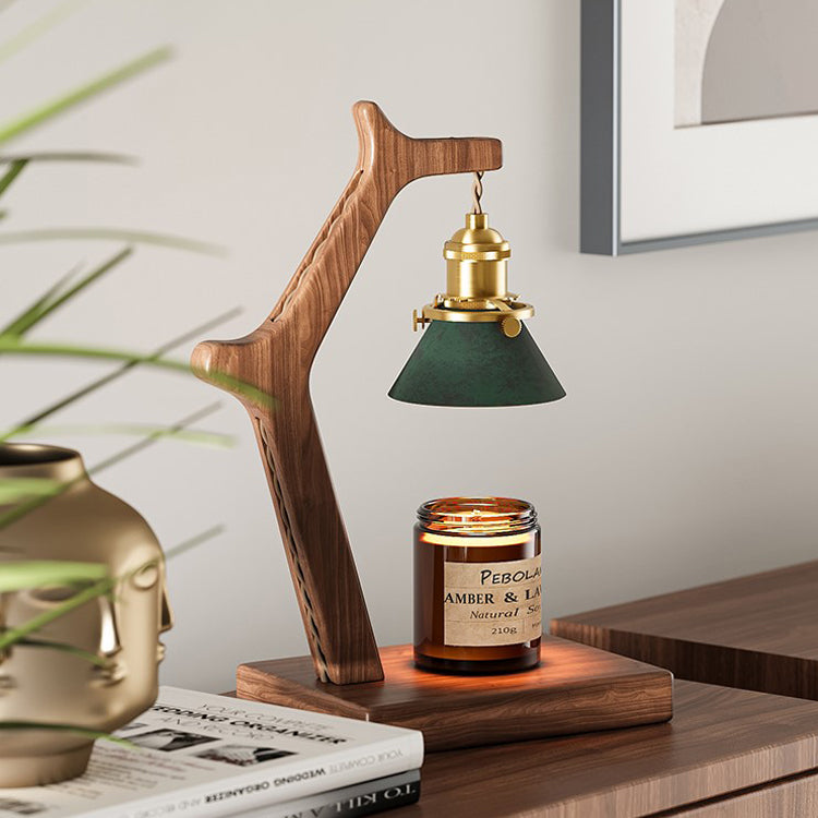Black Walnut Wax Melt Lamp, Vintage Wabi-Sabi Style