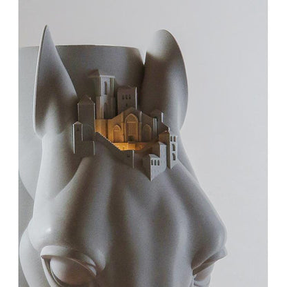 White Horse Cement Candle Warmer Lamp