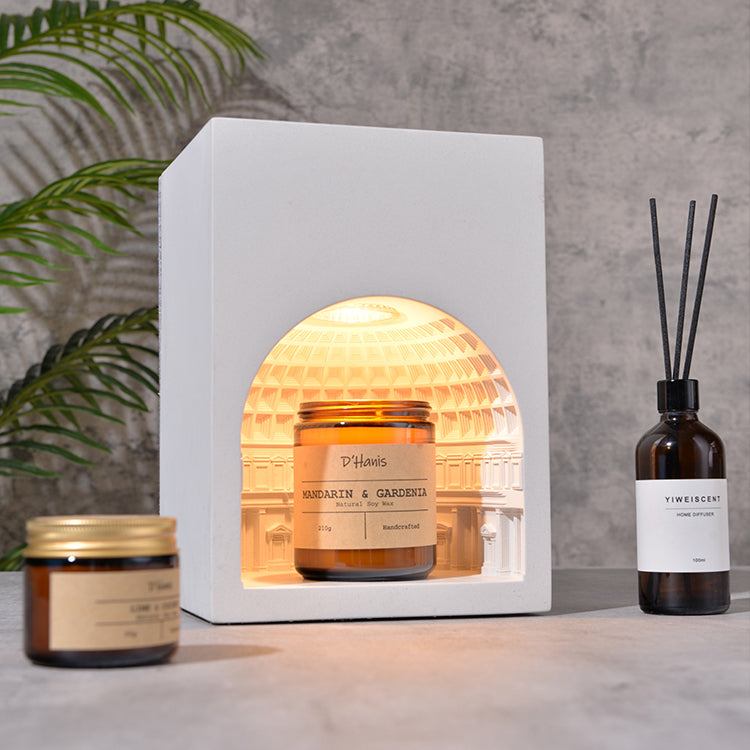 Cement Pantheon Architectural Candle Lamp