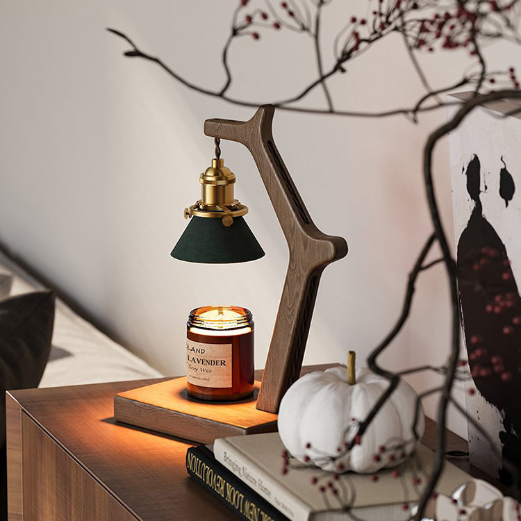 Black Walnut Wax Melt Lamp, Vintage Wabi-Sabi Style