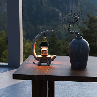 Imitation Stone Vintage Crescent Candle Warmer Lamp