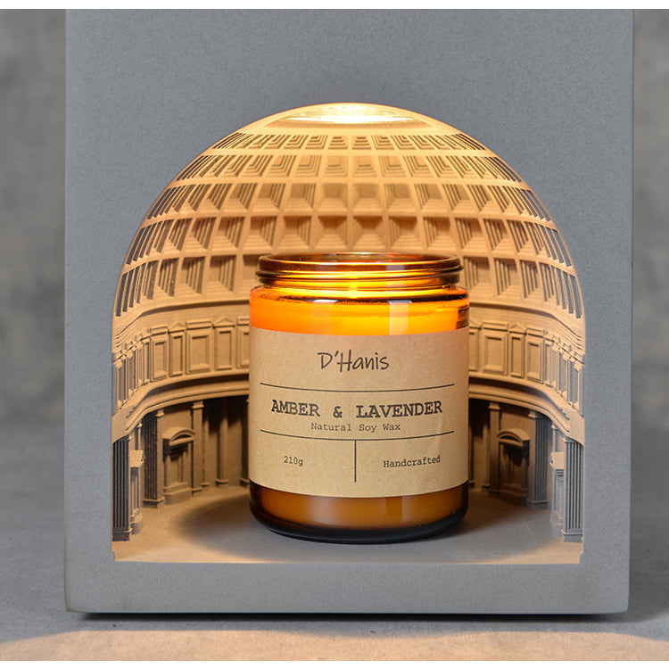 Cement Pantheon Architectural Candle Lamp