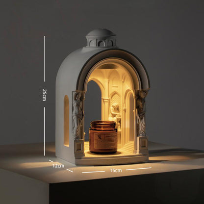 Goddess Temple Cement Candle Warmer Lamp