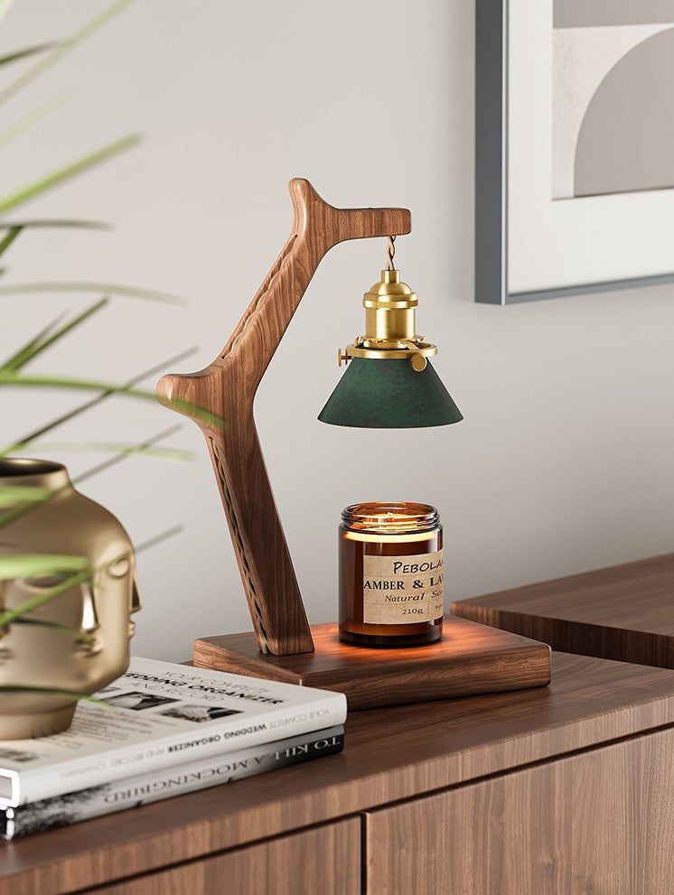 Black Walnut Wax Melt Lamp, Vintage Wabi-Sabi Style