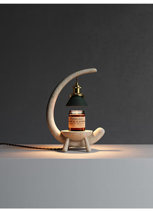 Imitation Stone Vintage Crescent Candle Warmer Lamp
