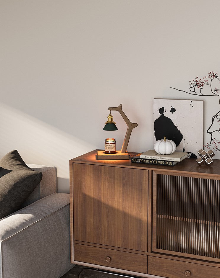 Black Walnut Wax Melt Lamp, Vintage Wabi-Sabi Style