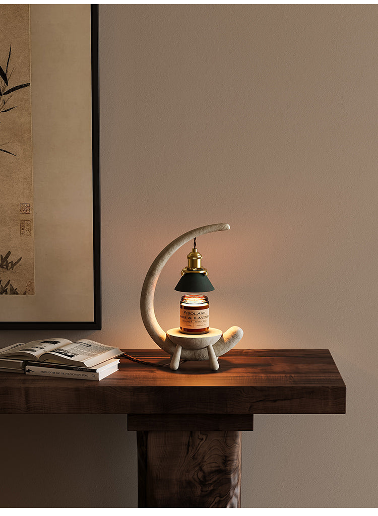 Imitation Stone Vintage Crescent Candle Warmer Lamp