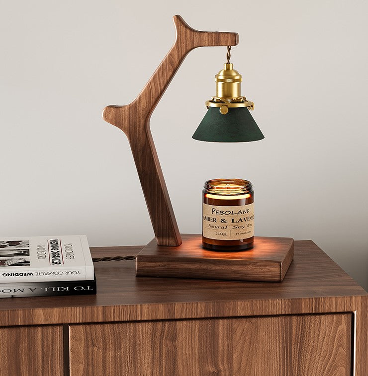 Black Walnut Wax Melt Lamp, Vintage Wabi-Sabi Style